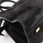 The Row Soft Margaux 10 Suede 2Way Handbag in Black