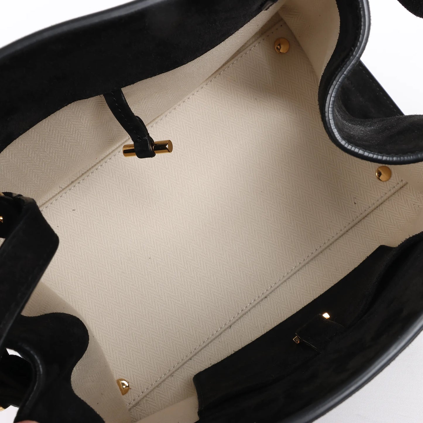 The Row Soft Margaux 10 Suede 2Way Handbag in Black