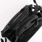 The Row Soft Margaux 10 Suede 2Way Handbag in Black