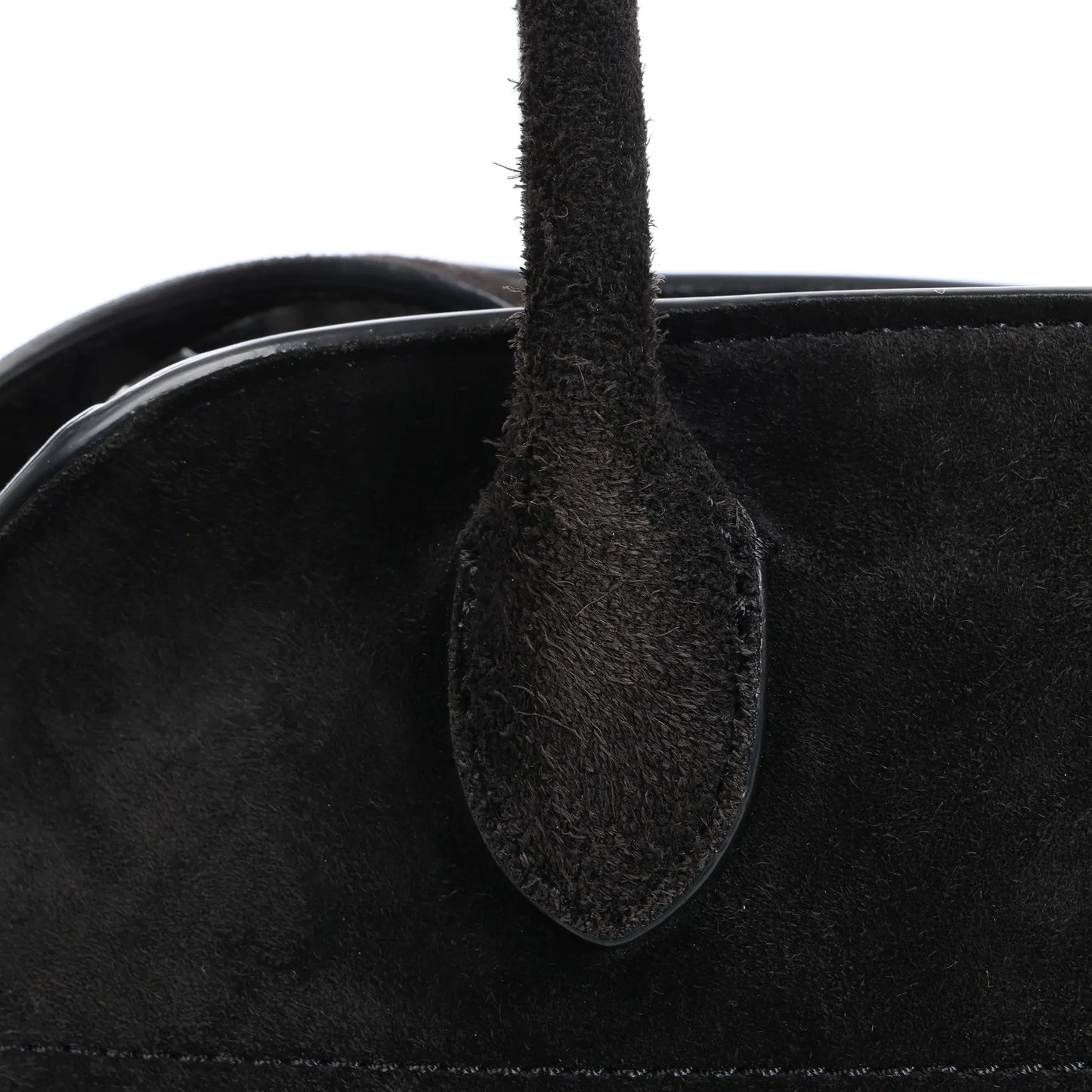 The Row Soft Margaux 10 Suede 2Way Handbag in Black