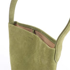 The Row Park Tote Small Leather Shoulder bag in Green