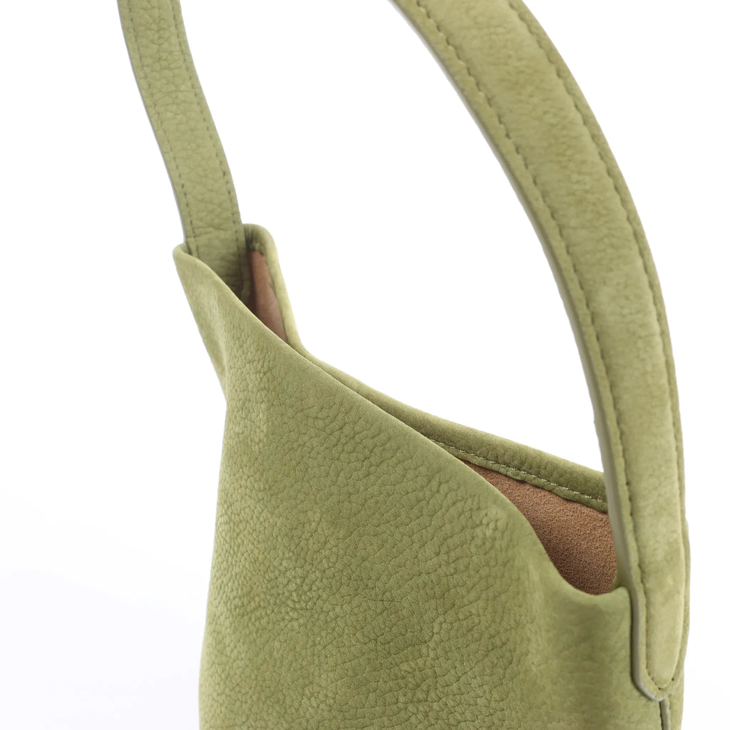 The Row Park Tote Small Leather Shoulder bag in Green