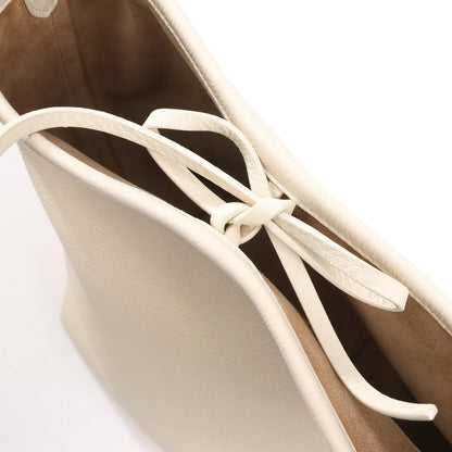 The Row Park Tote Small Leather Shoulder bag in Ecru