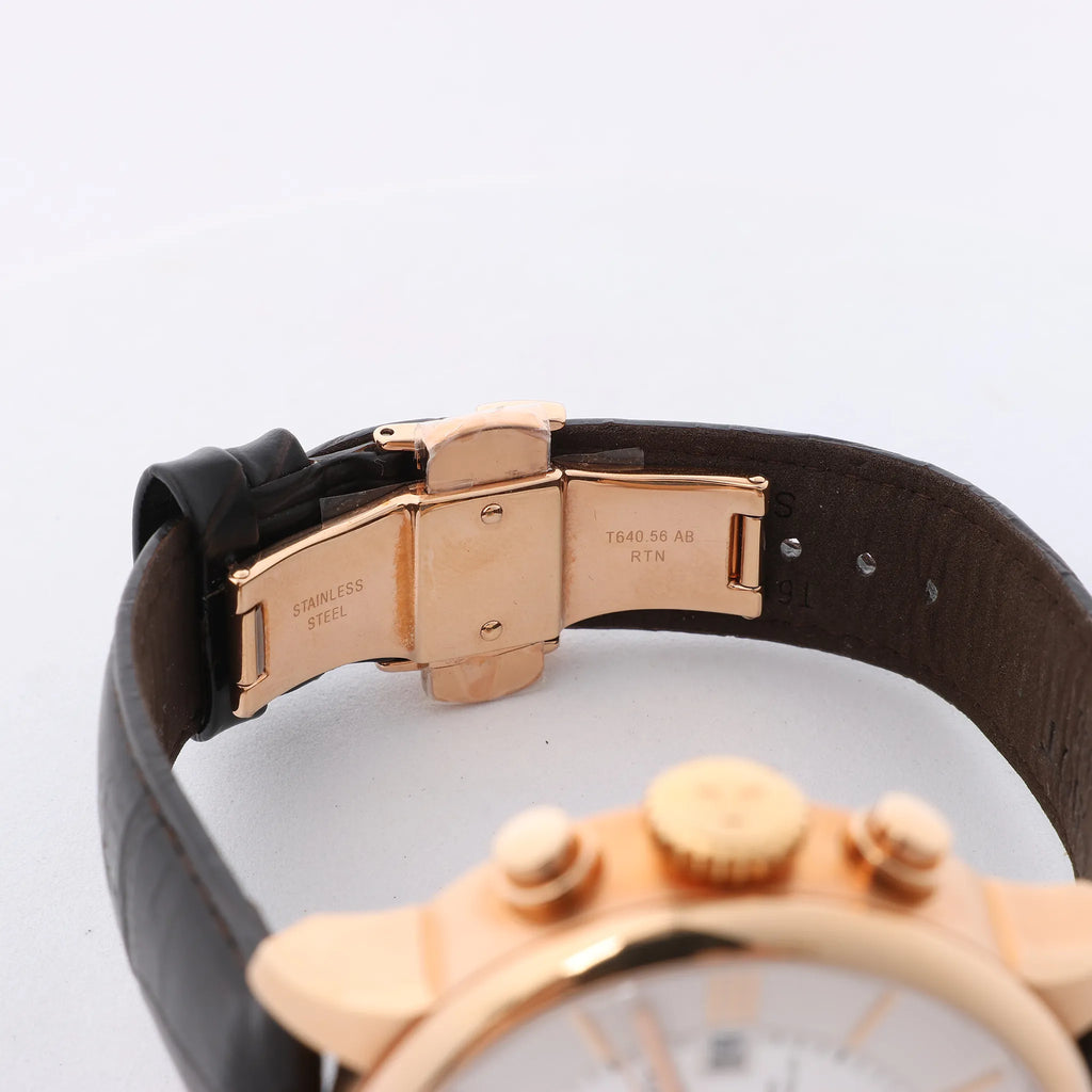 Tissot Chemin Des Tourelles T099.427.36.038.00 P11K02G2X PG x Leather AT Watch with Silver Dial