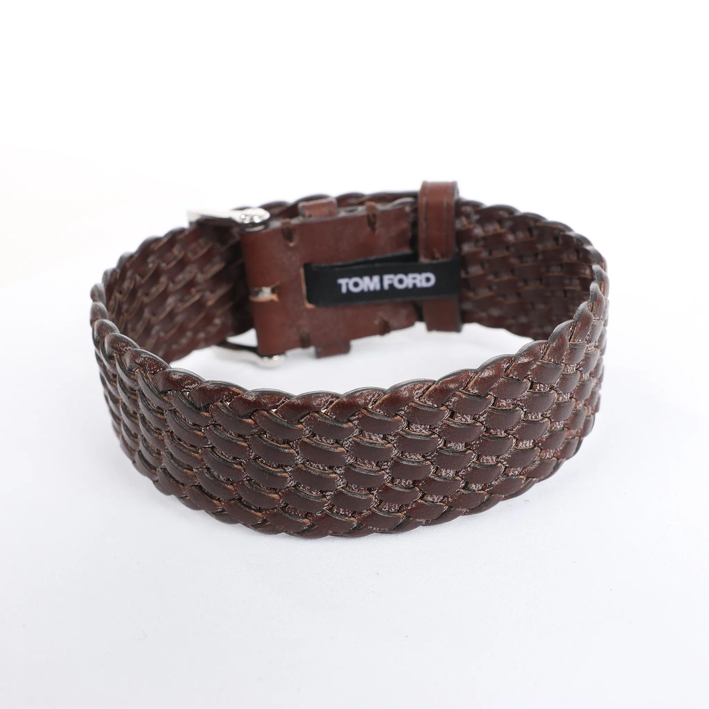 Tom Ford N.001 TFT001003 00276 SS & Leather QZ Watch with Black Dial