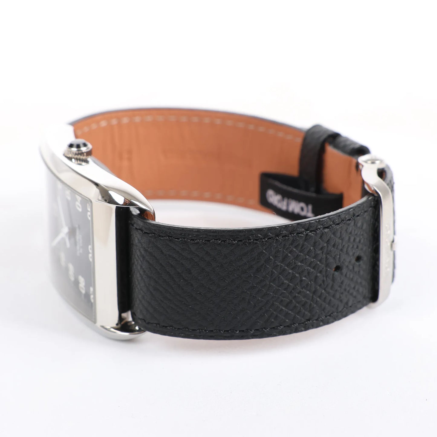 Tom Ford N.001 TFT001003 00276 SS & Leather QZ Watch with Black Dial