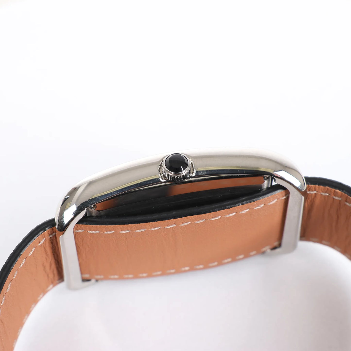 Tom Ford N.001 TFT001003 00276 SS & Leather QZ Watch with Black Dial