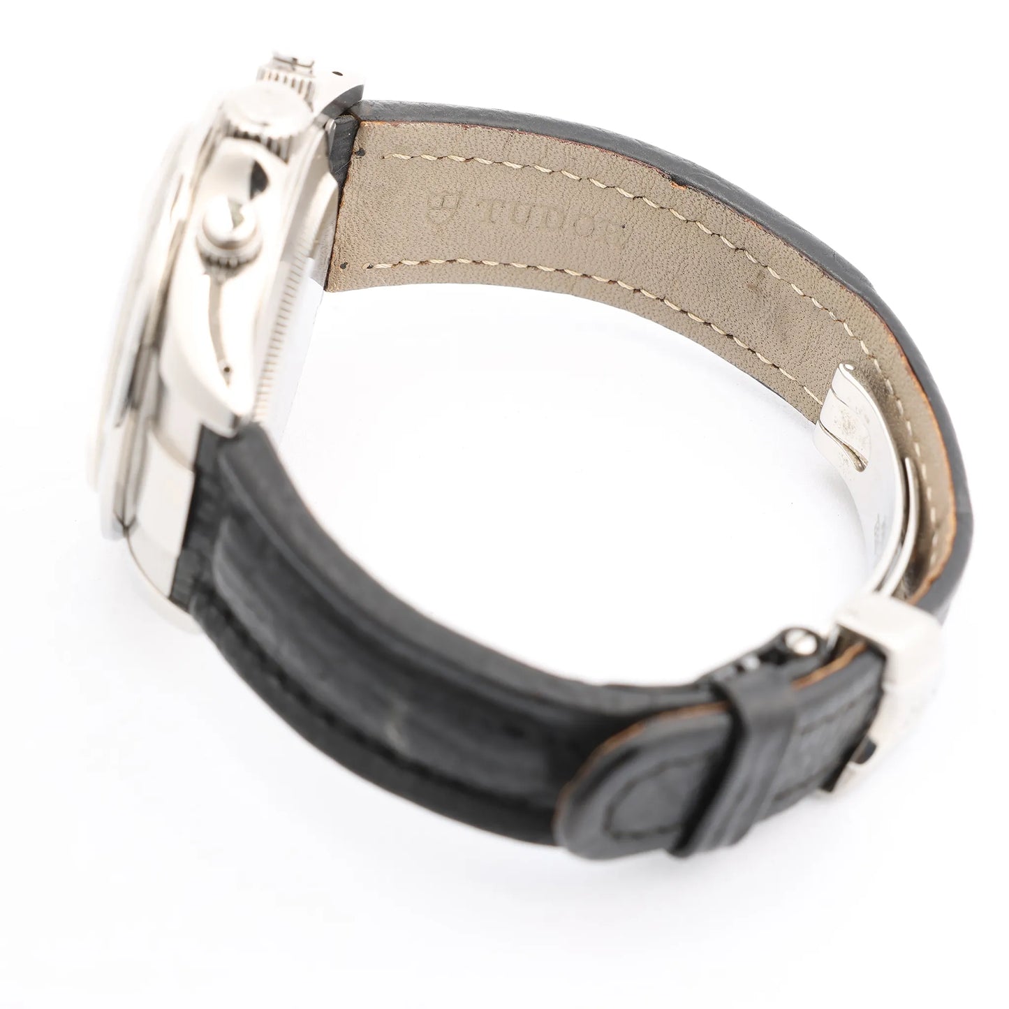 Tudor Prince Tiger Chrono 79280P SS Leather AT Watch with Silver Dial