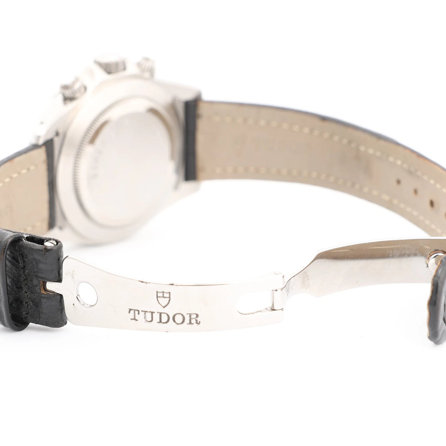 Tudor Prince Tiger Chrono 79280P SS Leather AT Watch with Silver Dial