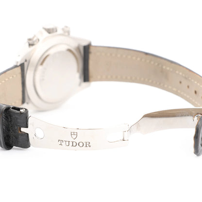 Tudor Prince Tiger Chrono 79280P SS Leather AT Watch with Silver Dial