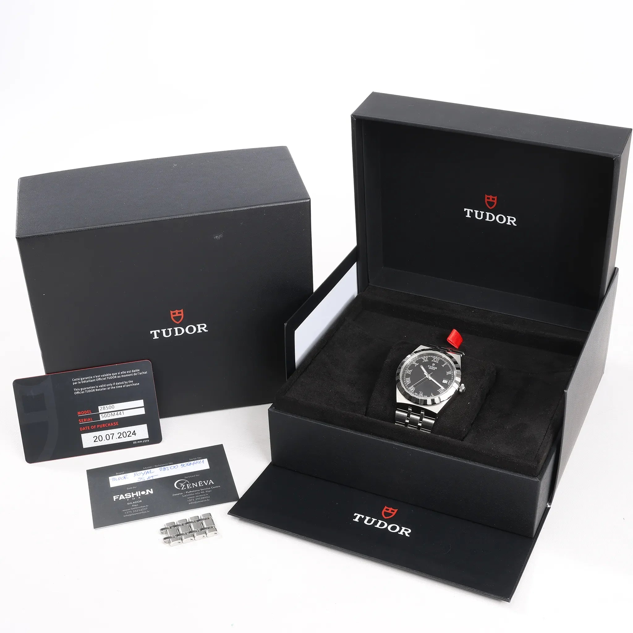 Tudor Royal 28500 50DM441 SS AT Black Dial Watch with Black Dial