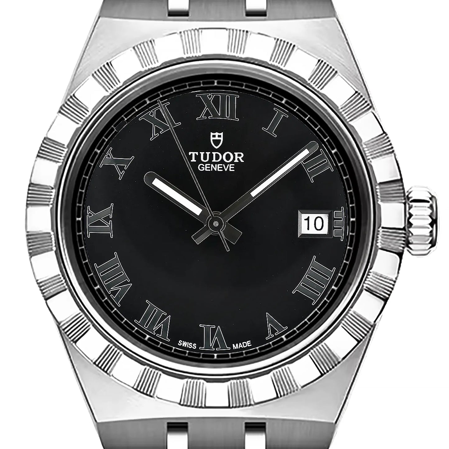 Tudor Royal 28500 50DM441 SS AT Uhr mit schwarzem Zifferblatt