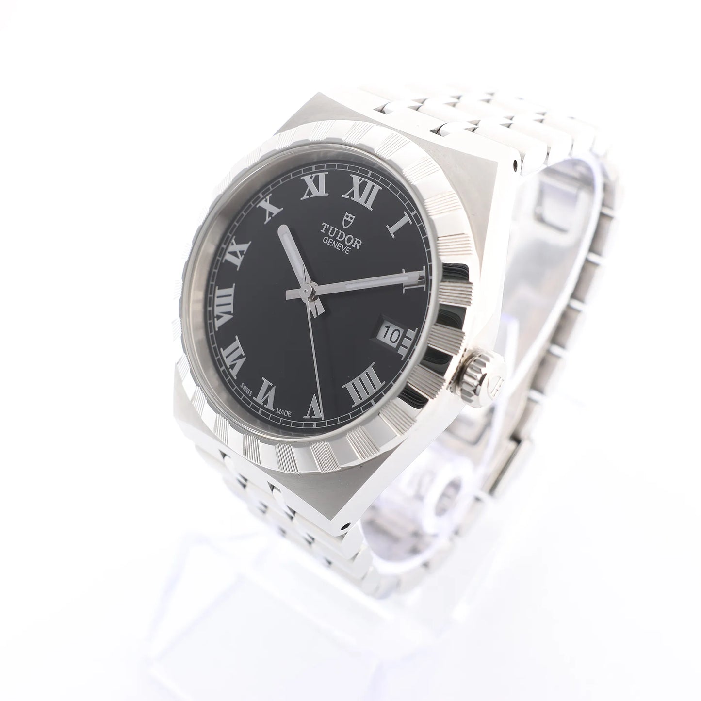 Tudor Royal 28500 50DM441 SS AT Uhr mit schwarzem Zifferblatt