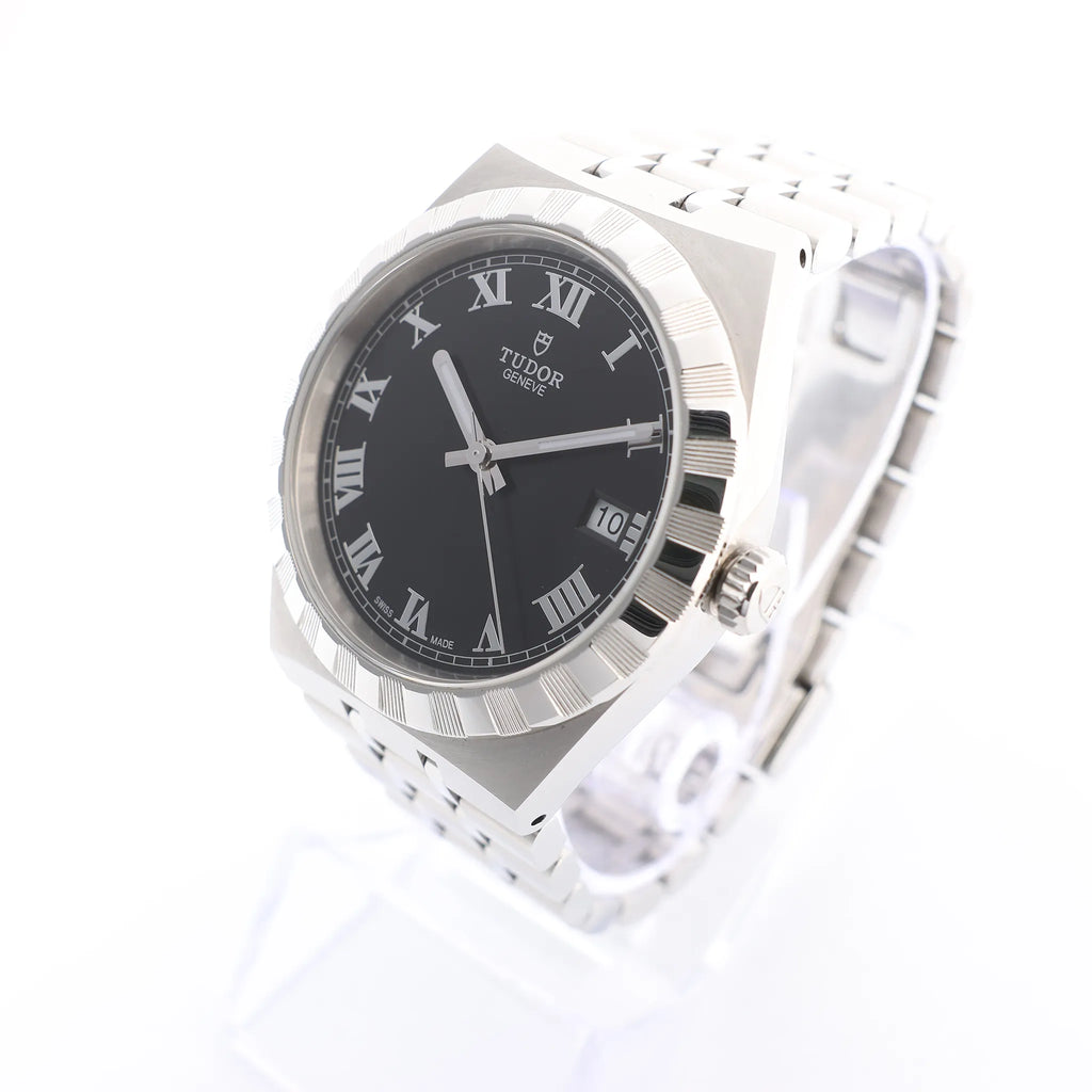 Tudor Royal 28500 50DM441 SS AT Black Dial Watch with Black Dial