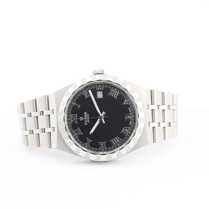 Tudor Royal 28500 50DM441 SS AT Uhr mit schwarzem Zifferblatt