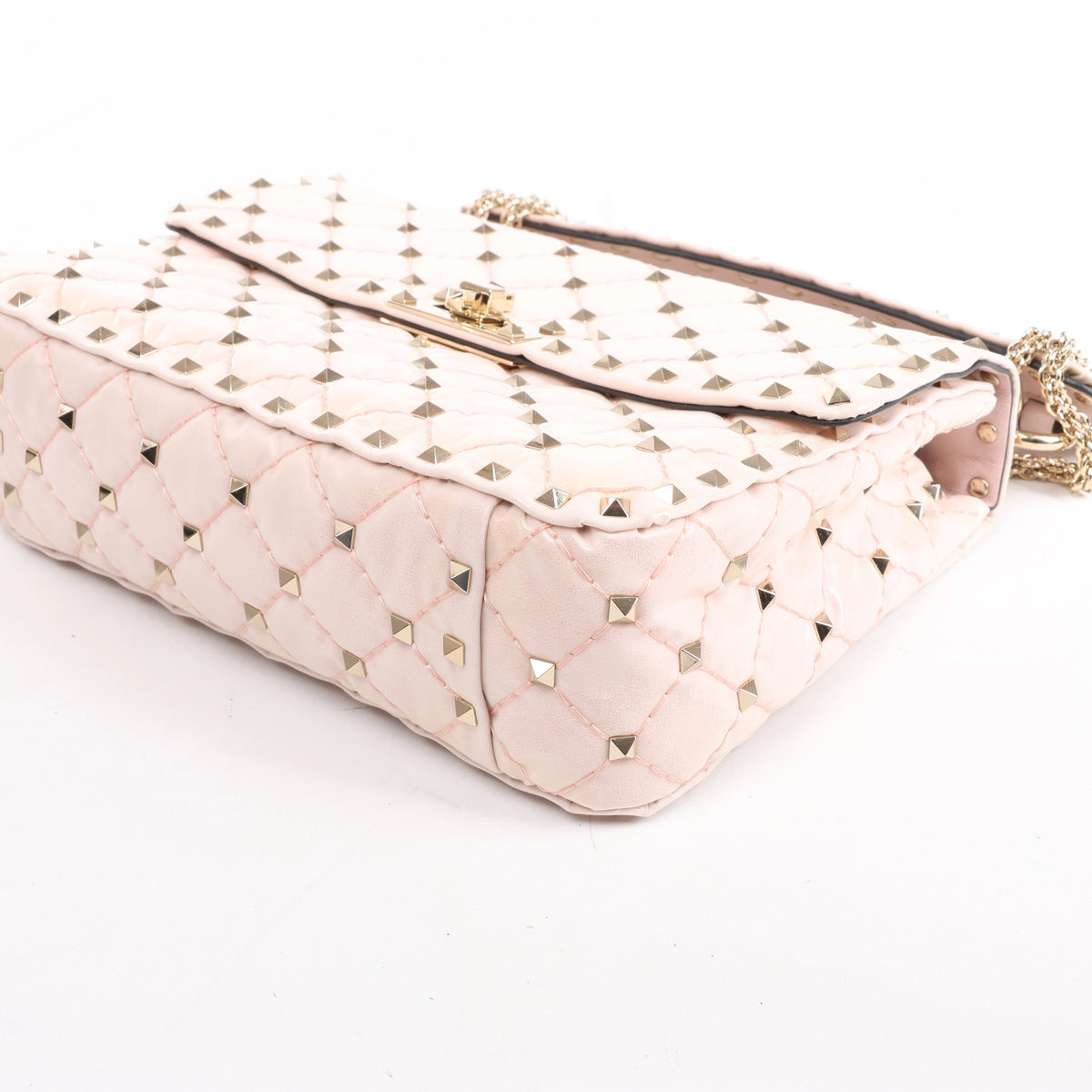 Valentino Garavani Rockstud Spike Leather 2Way Shoulder Bag in Pink