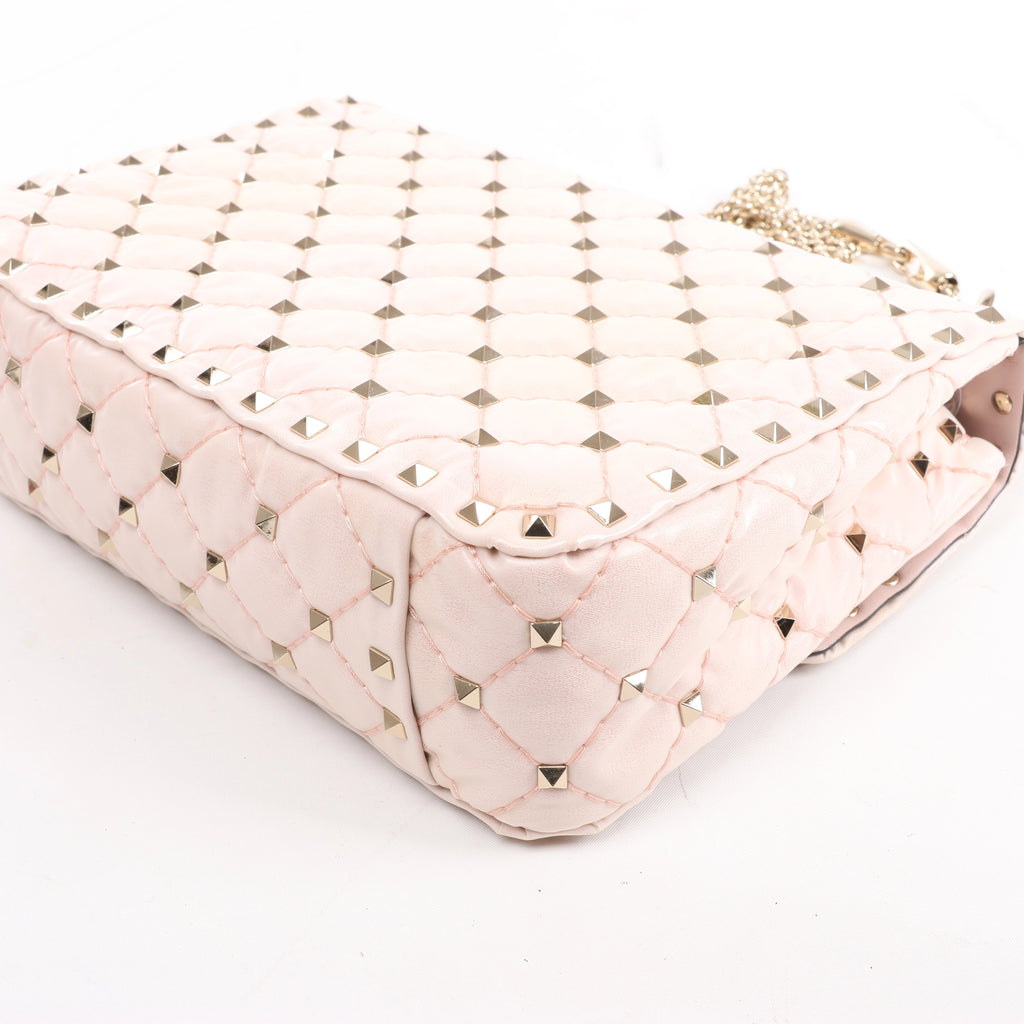 Valentino Garavani Rockstud Spike Leather 2Way Shoulder Bag in Pink