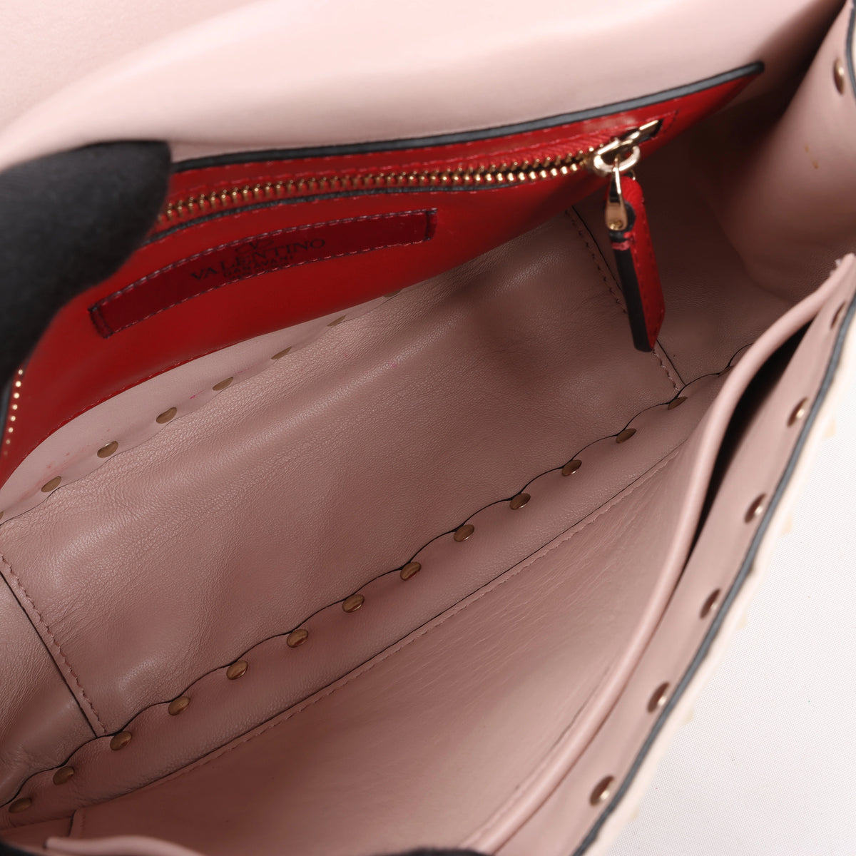 Valentino Garavani Rockstud Spike Leather 2Way Shoulder Bag in Pink