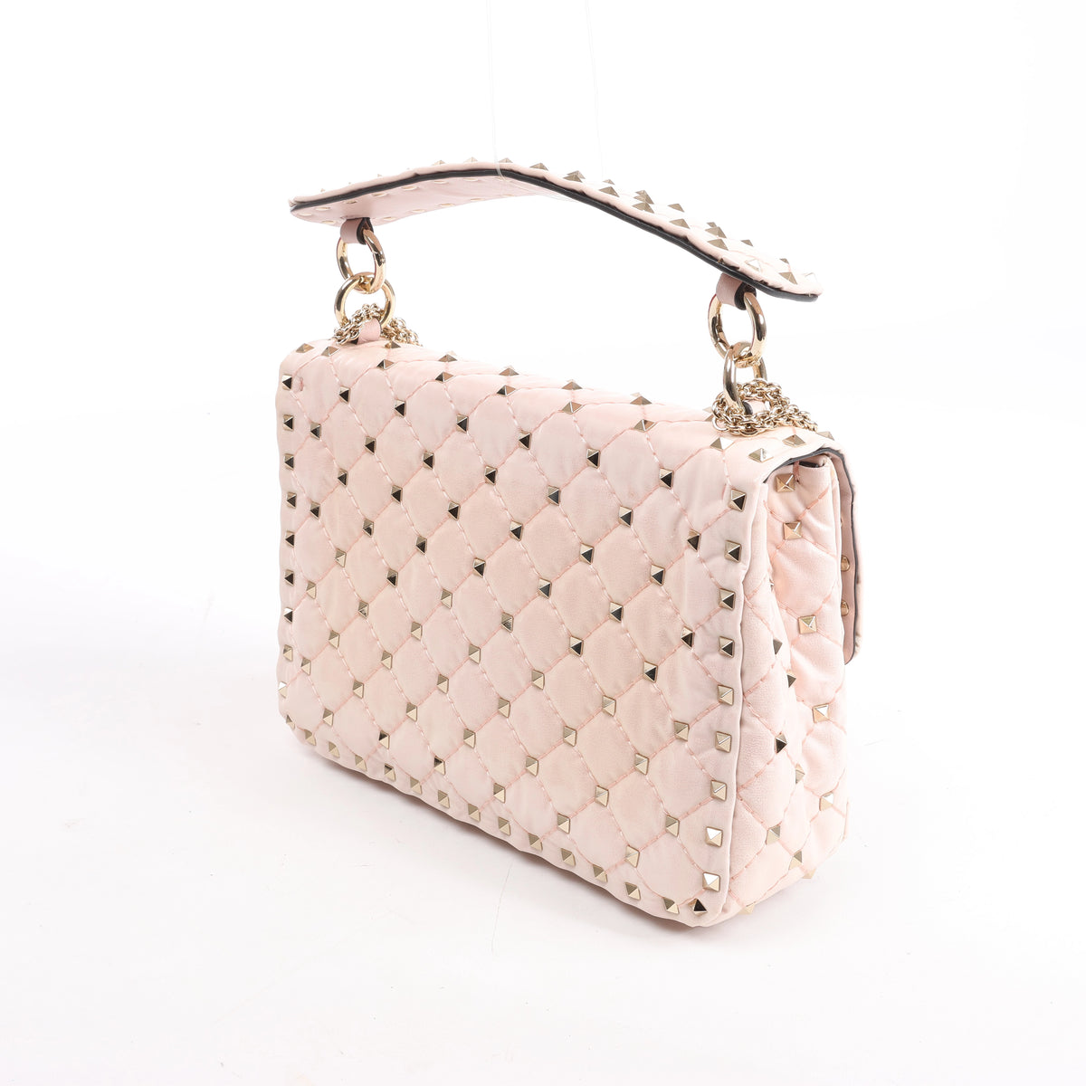 Valentino Garavani Rockstud Spike Leather 2Way Shoulder Bag in Pink
