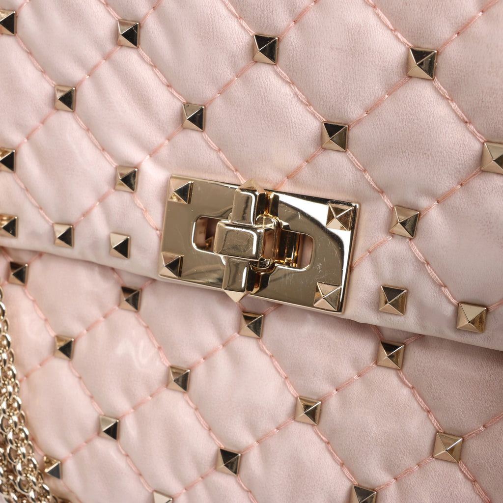 Valentino Garavani Rockstud Spike Leather 2Way Shoulder Bag in Pink