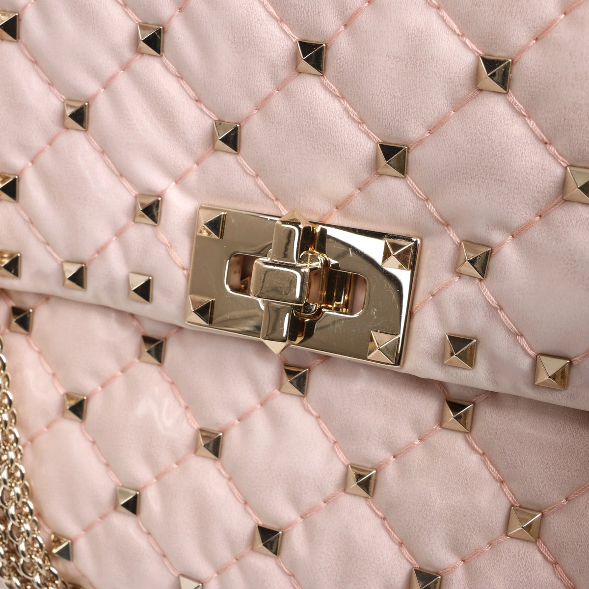 Valentino Garavani Rockstud Spike Leather 2Way Shoulder Bag in Pink