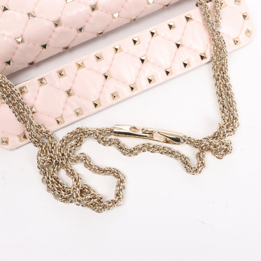 Valentino Garavani Rockstud Spike Leather 2Way Shoulder Bag in Pink