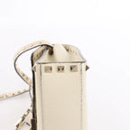 Bolso de hombro Valentino Garavani VLTN de lona y piel en beige y negro