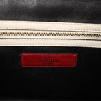 Valentino Rockstud Glam Lock Leather Chain Crossbody Bag in Green x Beige