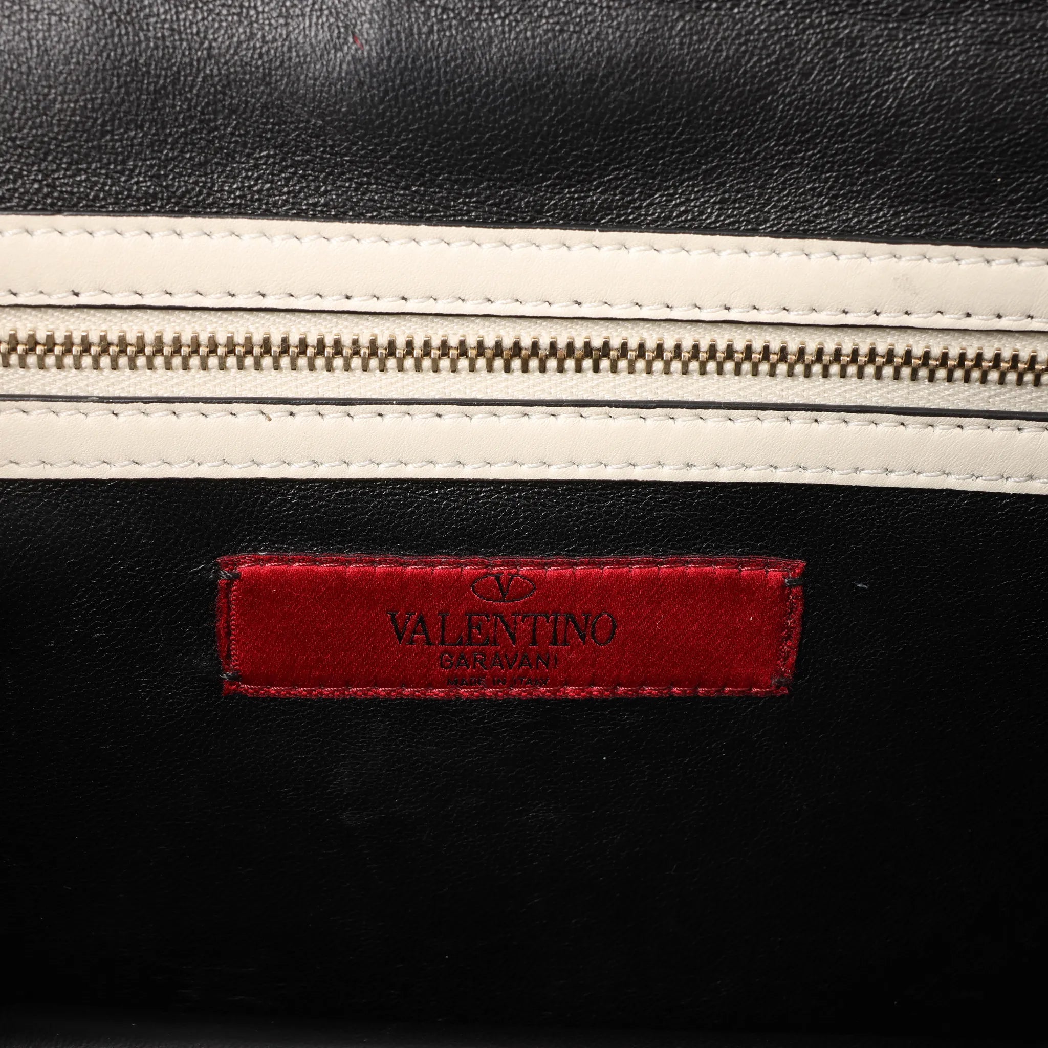 Valentino Rockstud Glam Lock Leather Chain Crossbody Bag in Green x Beige