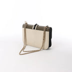 Valentino Rockstud Glam Lock Leather Chain Crossbody Bag in Green x Beige