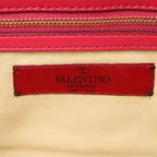 Valentino Rockstud Glam Lock Leather Chain Crossbody Bag in Pink