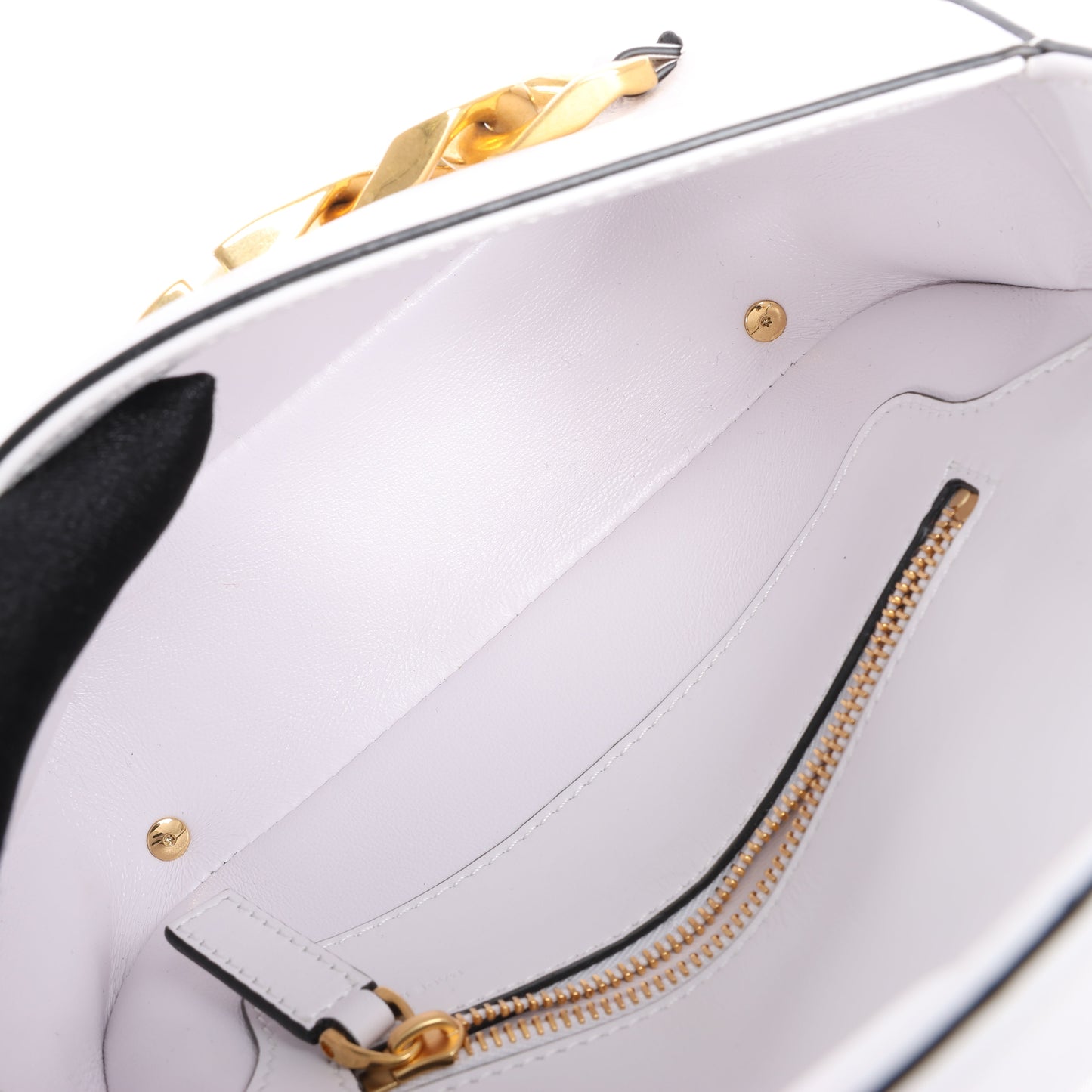 Valentino Garavani V logo Leather Shoulder bag in White