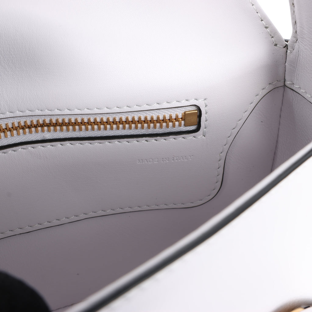 Valentino Garavani V logo Leather Shoulder bag in White