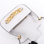 Valentino Garavani V logo Leather Shoulder bag in White