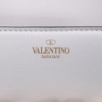 Valentino Garavani V logo Leather Shoulder bag in White