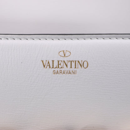 Sac à bandoulière en cuir blanc avec logo V de Valentino Garavani