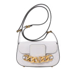 Valentino Garavani V logo Leather Shoulder bag in White