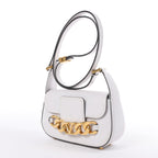 Valentino Garavani V logo Leather Shoulder bag in White