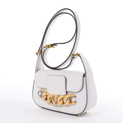 Sac à bandoulière en cuir blanc avec logo V de Valentino Garavani