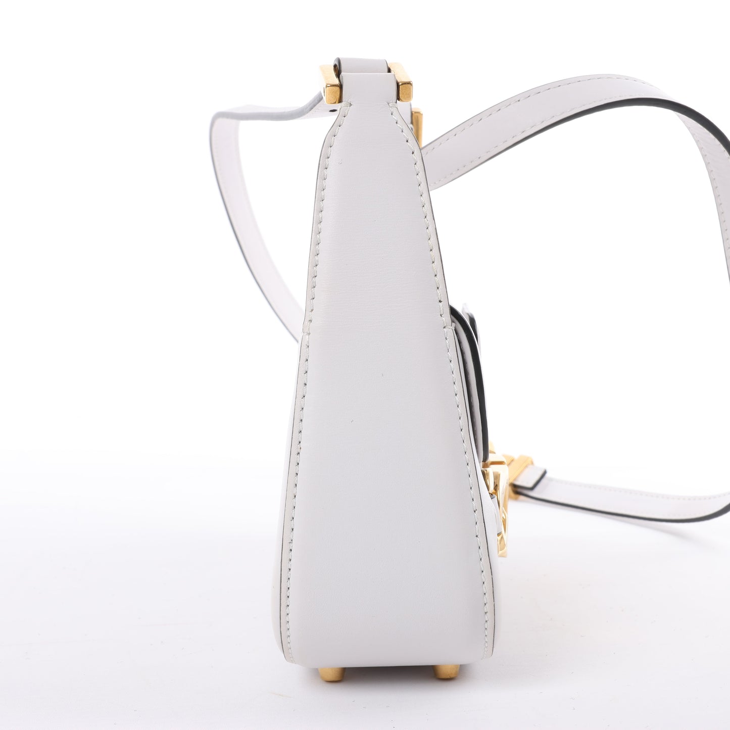 Valentino Garavani V logo Leather Shoulder bag in White