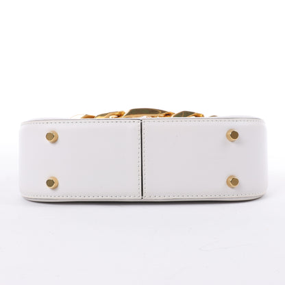 Valentino Garavani V logo Leather Shoulder bag in White