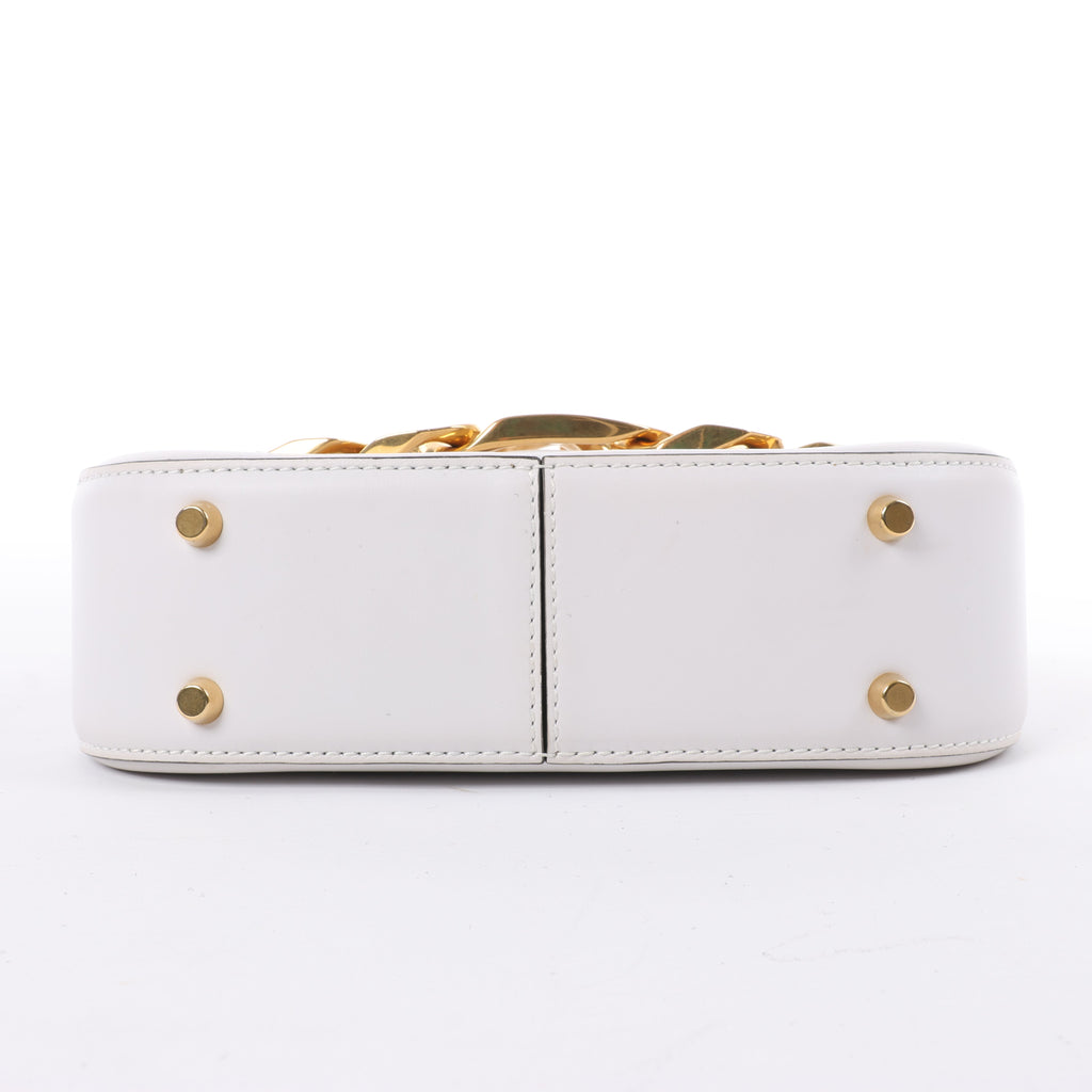 Valentino Garavani V logo Leather Shoulder bag in White