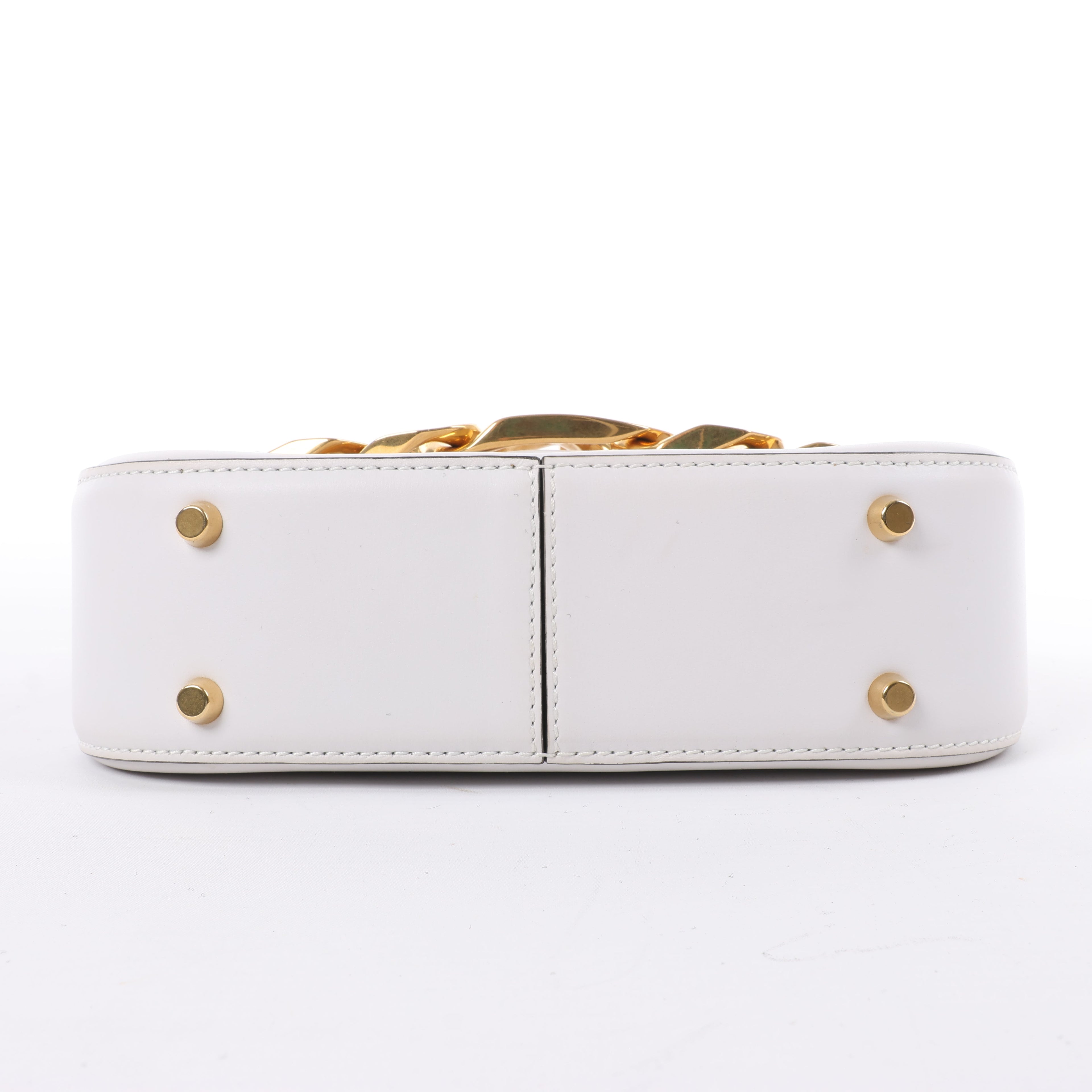 Valentino Garavani V logo Leather Shoulder bag in White