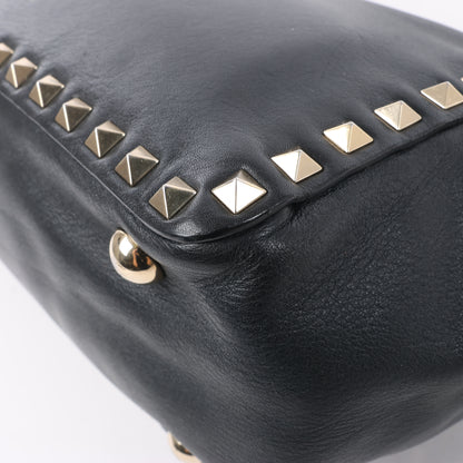 Valentino Garavani Rockstud Leather 2Way Handbag in Black