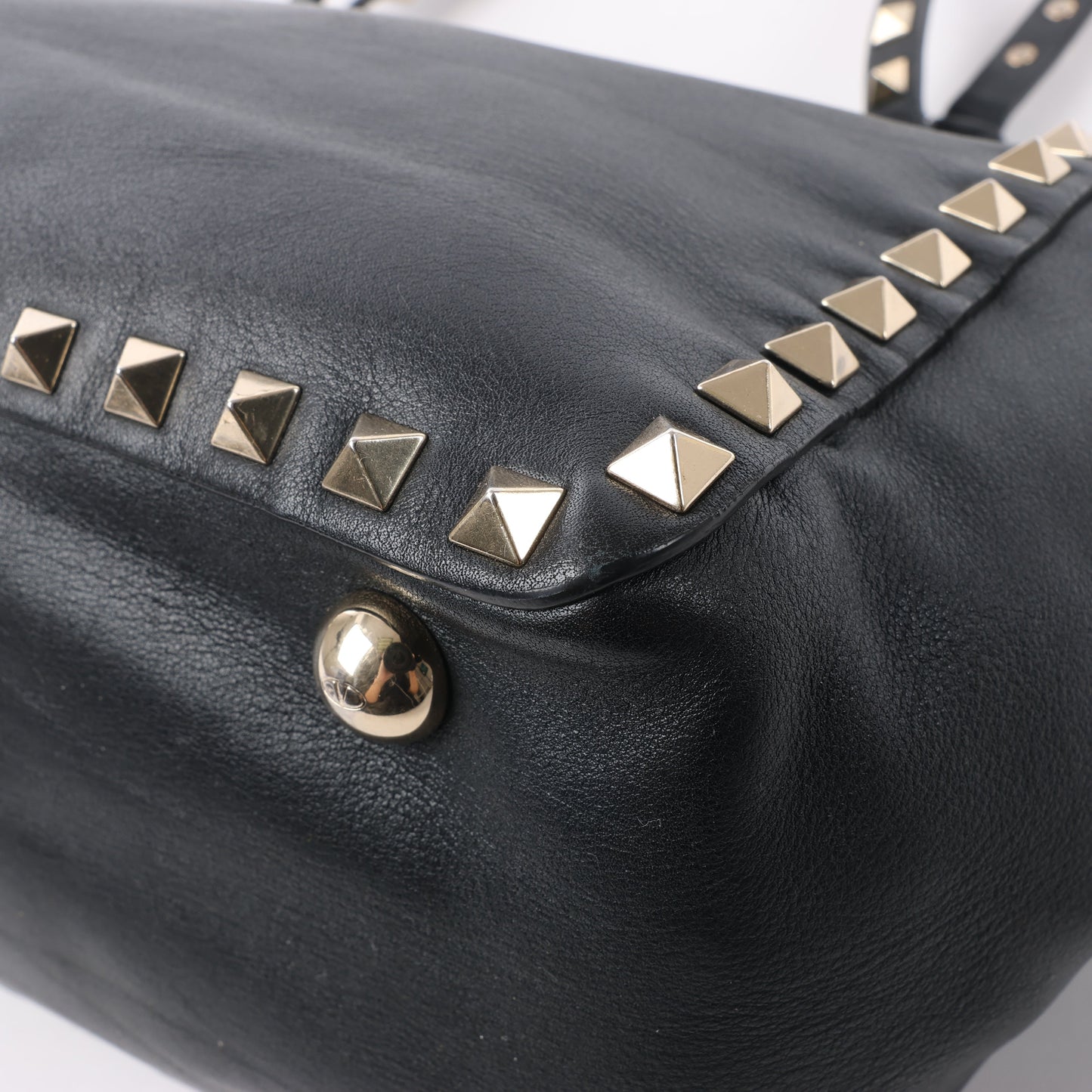 Sac à main Valentino Garavani Rockstud en cuir noir à double compartiment