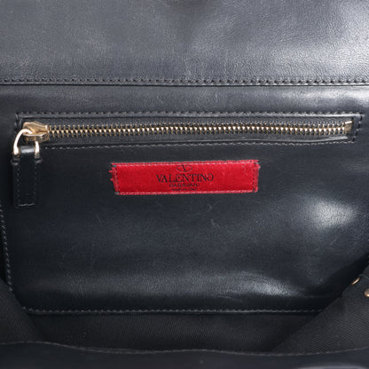 Sac à main Valentino Garavani Rockstud en cuir noir à double compartiment
