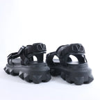 Valentino Garavani Rockstuds Leather x Fabric Sandals in Black TXF42Y2, Size EU 42