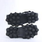 Valentino Garavani Rockstuds Leather x Fabric Sandals in Black TXF42Y2, Size EU 42
