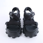 Valentino Garavani Rockstuds Leather x Fabric Sandals in Black TXF42Y2, Size EU 42