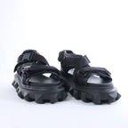 Valentino Garavani Rockstuds Leather x Fabric Sandals in Black TXF42Y2, Size EU 42